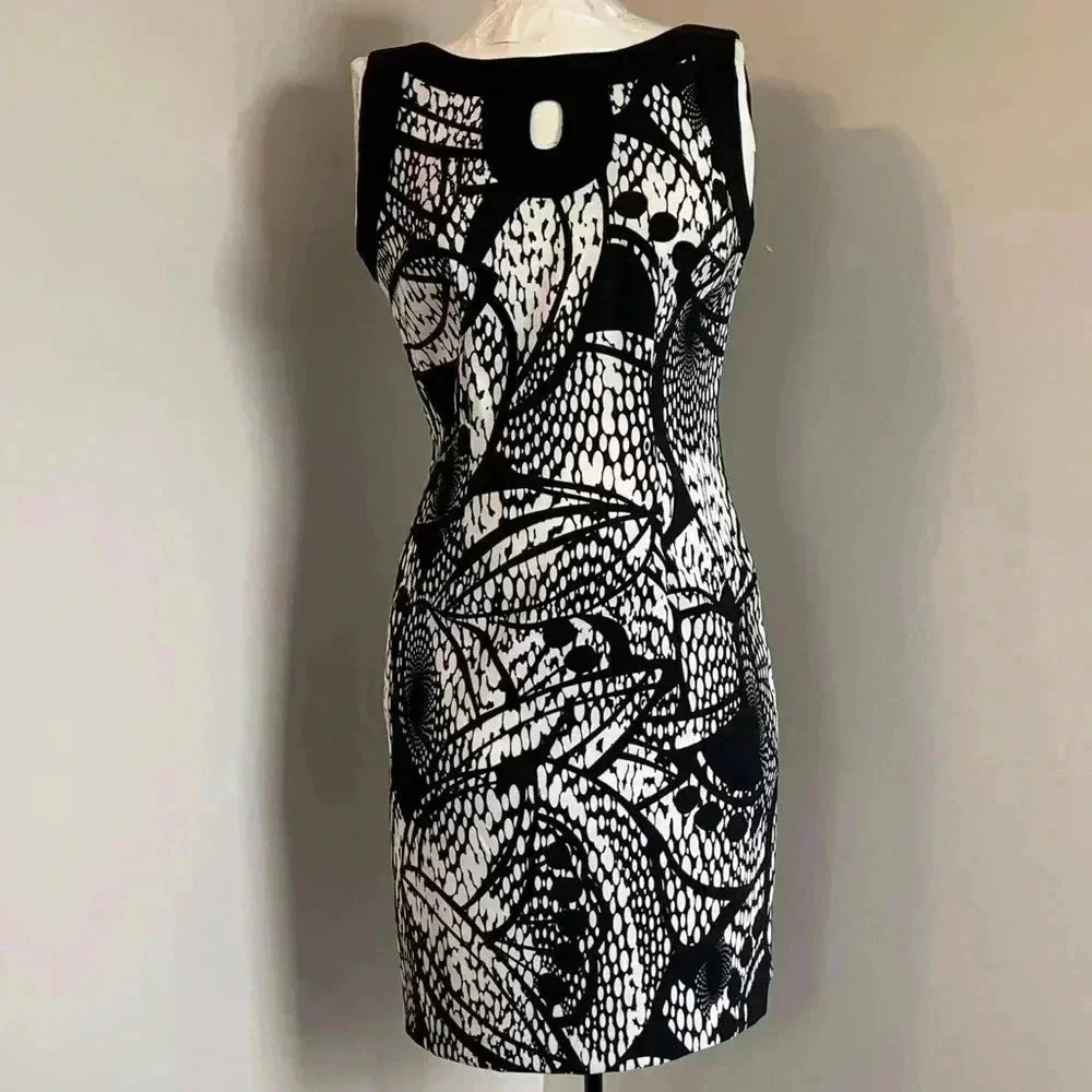 Connected Apparel Keyhole Sheath Dress